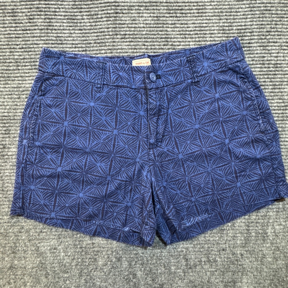 GAP Khakis by GAP Women's Size 4 Blue Geometric Print 4" Chino Shorts